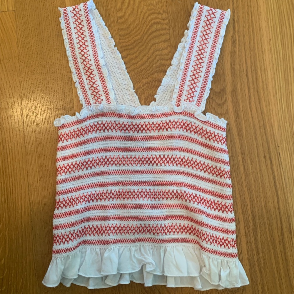 LA Hearts Striped Smocked Tank